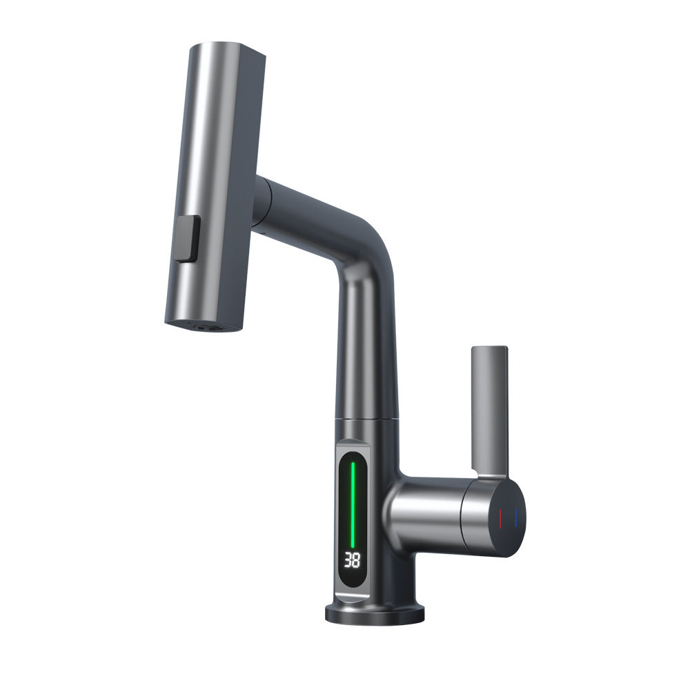 Digital Display Pull-Out Basin Faucet