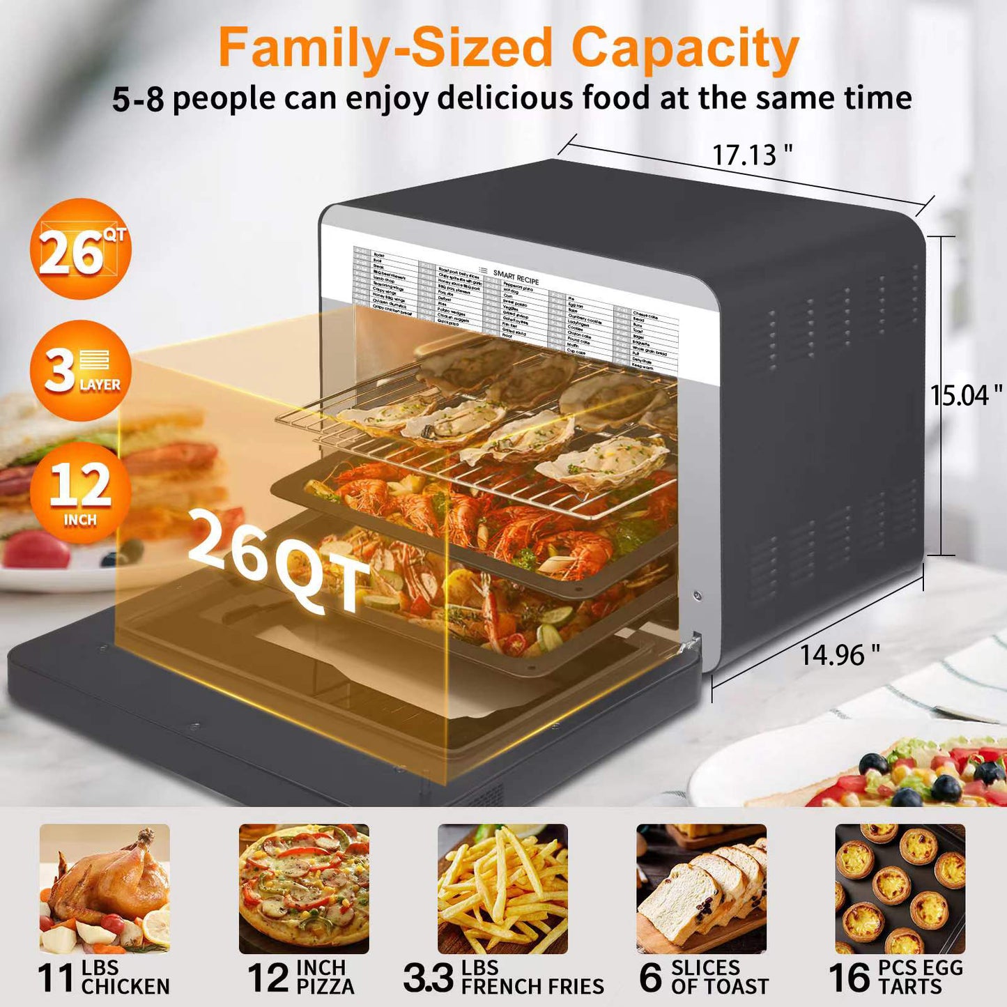 Steam Air Fryer Convection Oven Combo